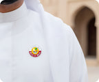 State Of Qatar Emblem Round Pin Badge