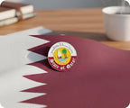 State Of Qatar Emblem Round Pin Badge