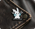Bunny Rabbit I Run With Scissors Pin Badge