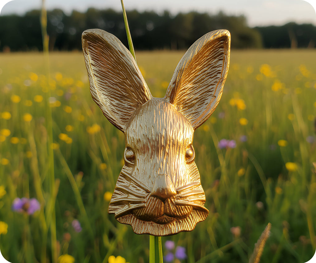 Golden Rabbit Brooch Pin Badge