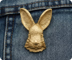 Golden Rabbit Brooch Pin Badge