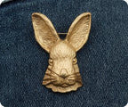 Golden Rabbit Brooch Pin Badge