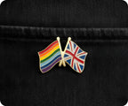 Rainbow & United Kingdom UK Friendship Pin Badge