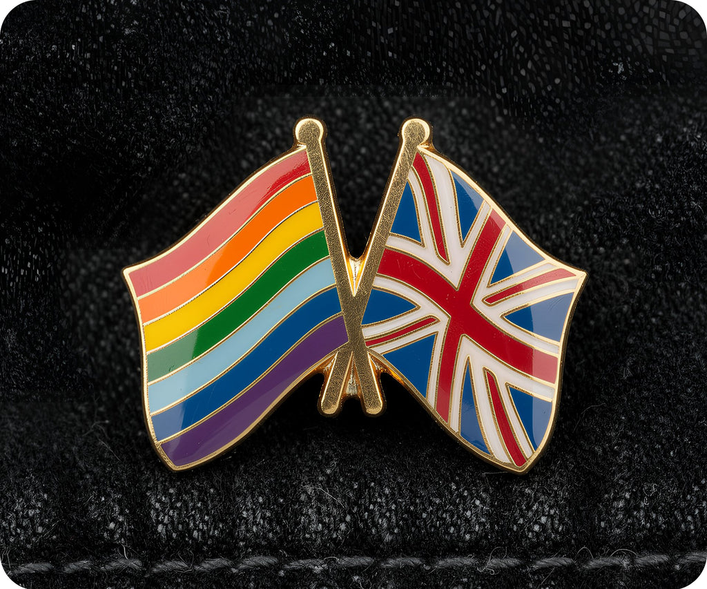 Rainbow & United Kingdom UK Friendship Pin Badge