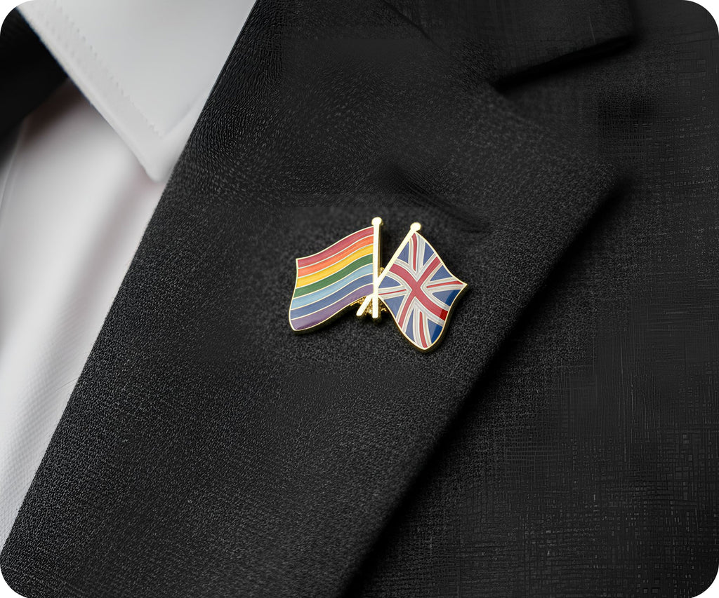 Rainbow & United Kingdom UK Friendship Pin Badge