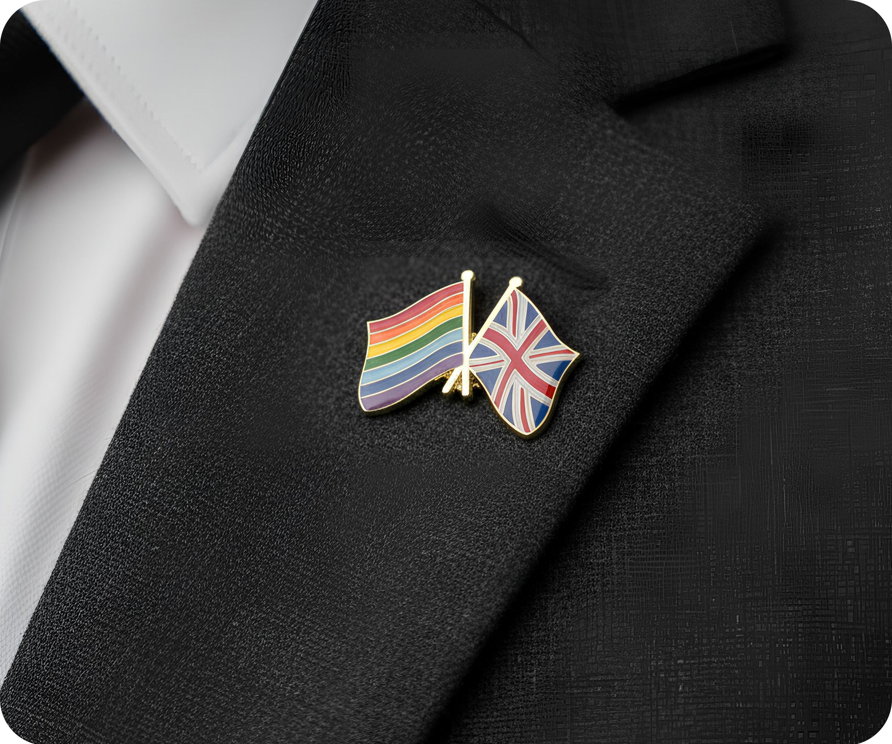 Rainbow & United Kingdom UK Friendship Pin Badge