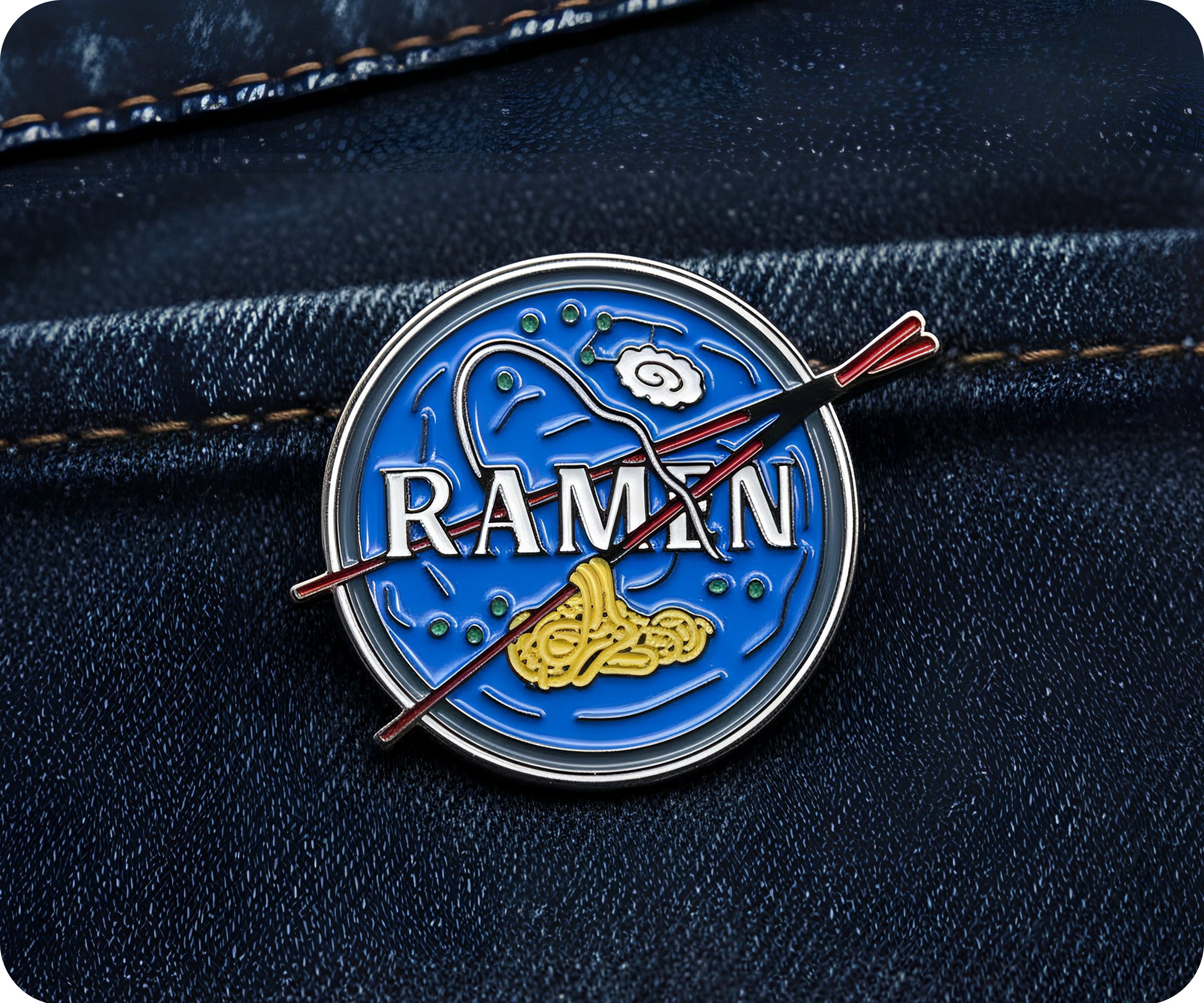NASA Funny Ramen Pin Badge