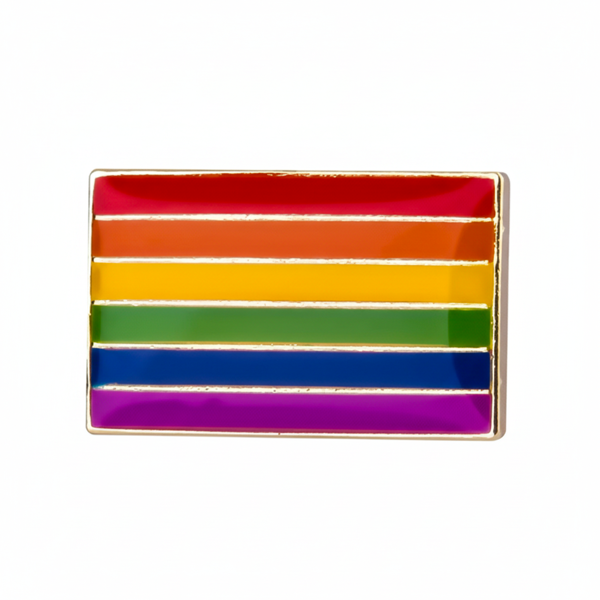 Pin con forma de rectángulo pequeño de arcoíris con el orgullo Imagen principal del producto