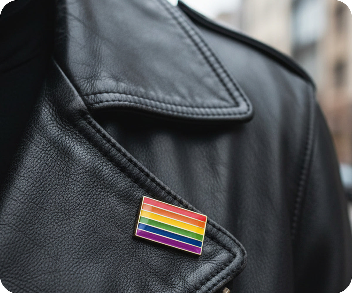 Pride Ribbion Pin Small Rainbow Rectangle Pride Pin Badge – Tigoli