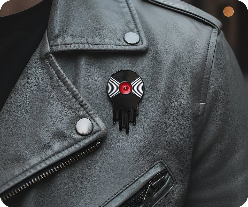 Melting Vinyl Record Pin Badge