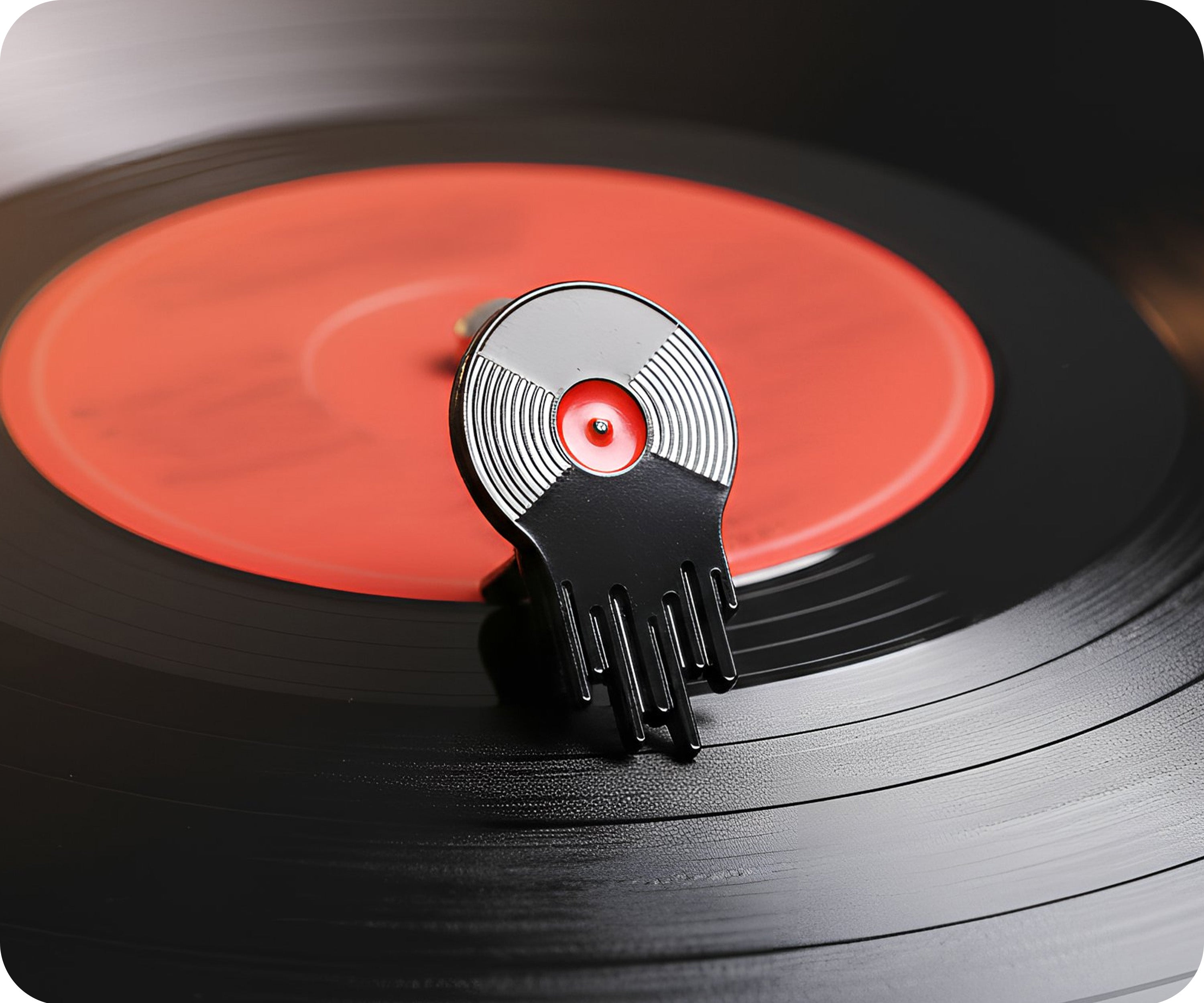 Melting Vinyl Record Pin Badge