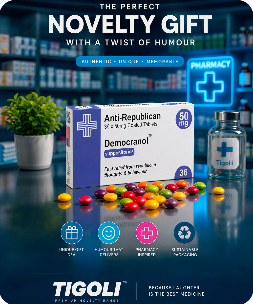 Anti-Republican Democranol Prescription Joke Sweets, 36g | Vegan & Vegetarian