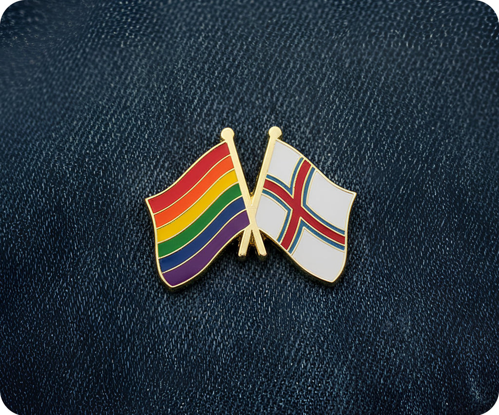 Rainbow & Faroe Islands Friendship Pin Badge