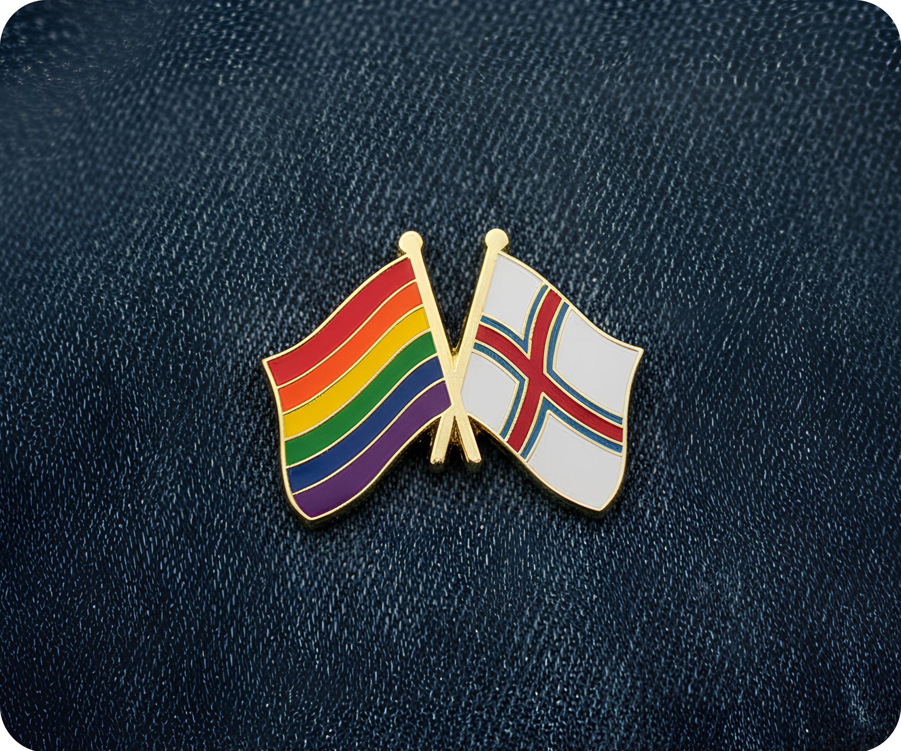 Rainbow & Faroe Islands Friendship Pin Badge
