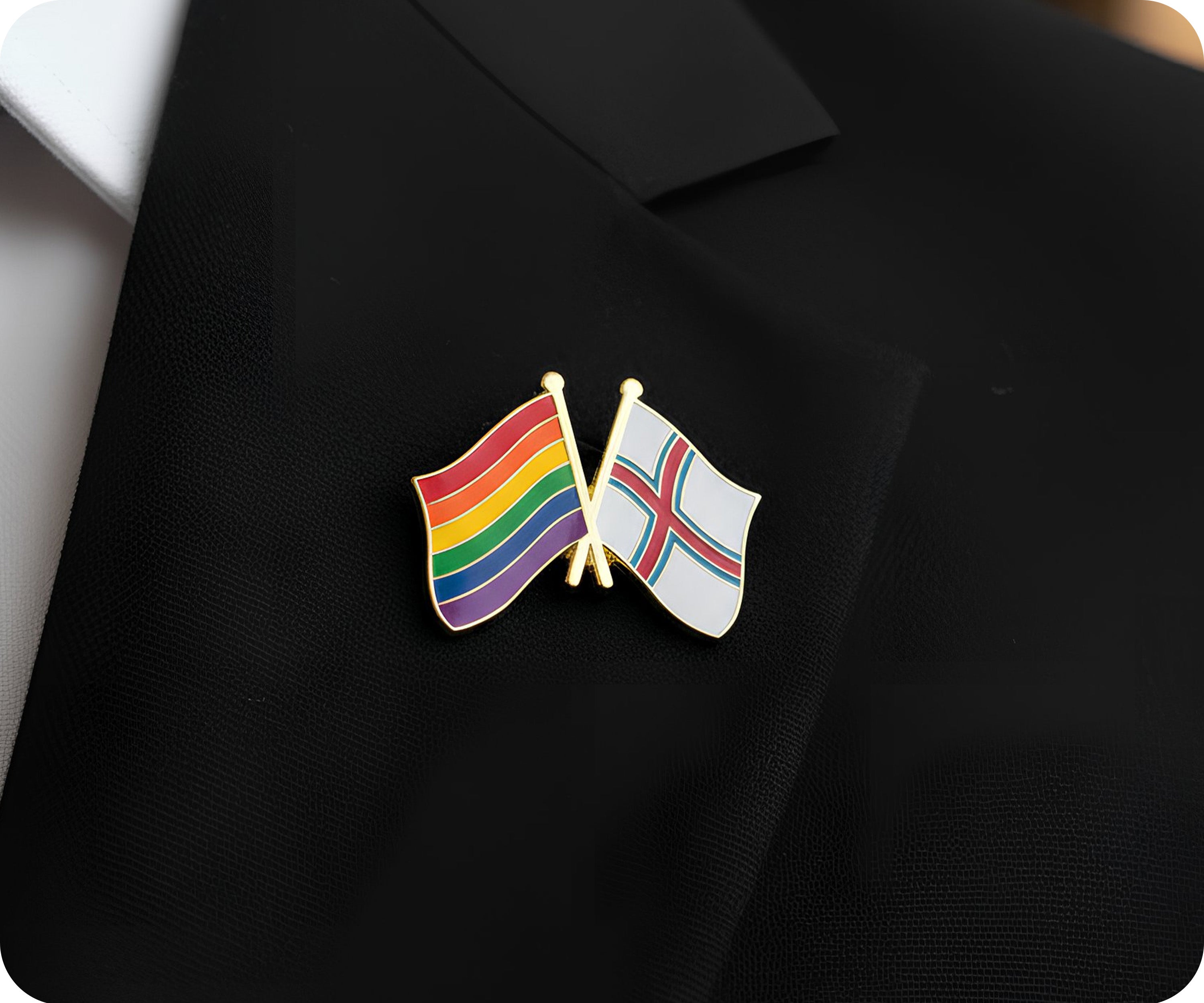 Rainbow & Faroe Islands Friendship Pin Badge