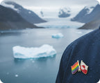 Rainbow & Greenland Friendship Pin Badge