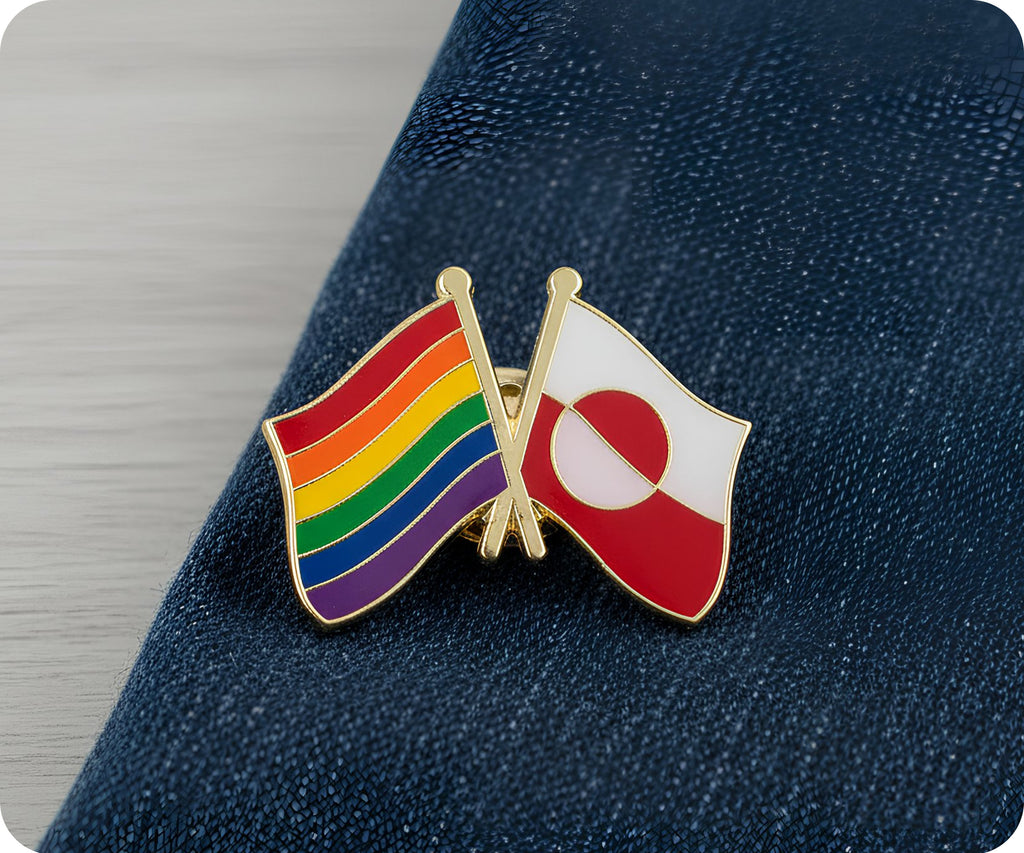 Rainbow & Greenland Friendship Pin Badge