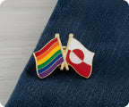 Rainbow & Greenland Friendship Pin Badge