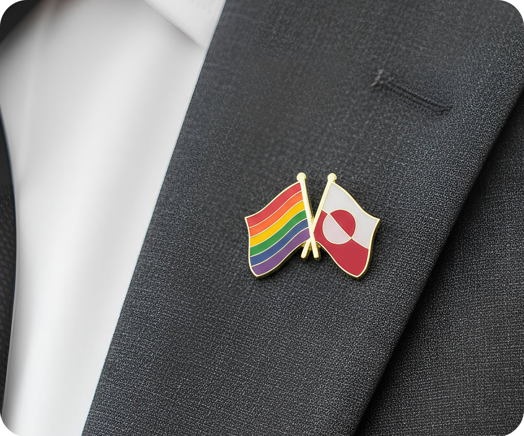 Rainbow & Greenland Friendship Pin Badge