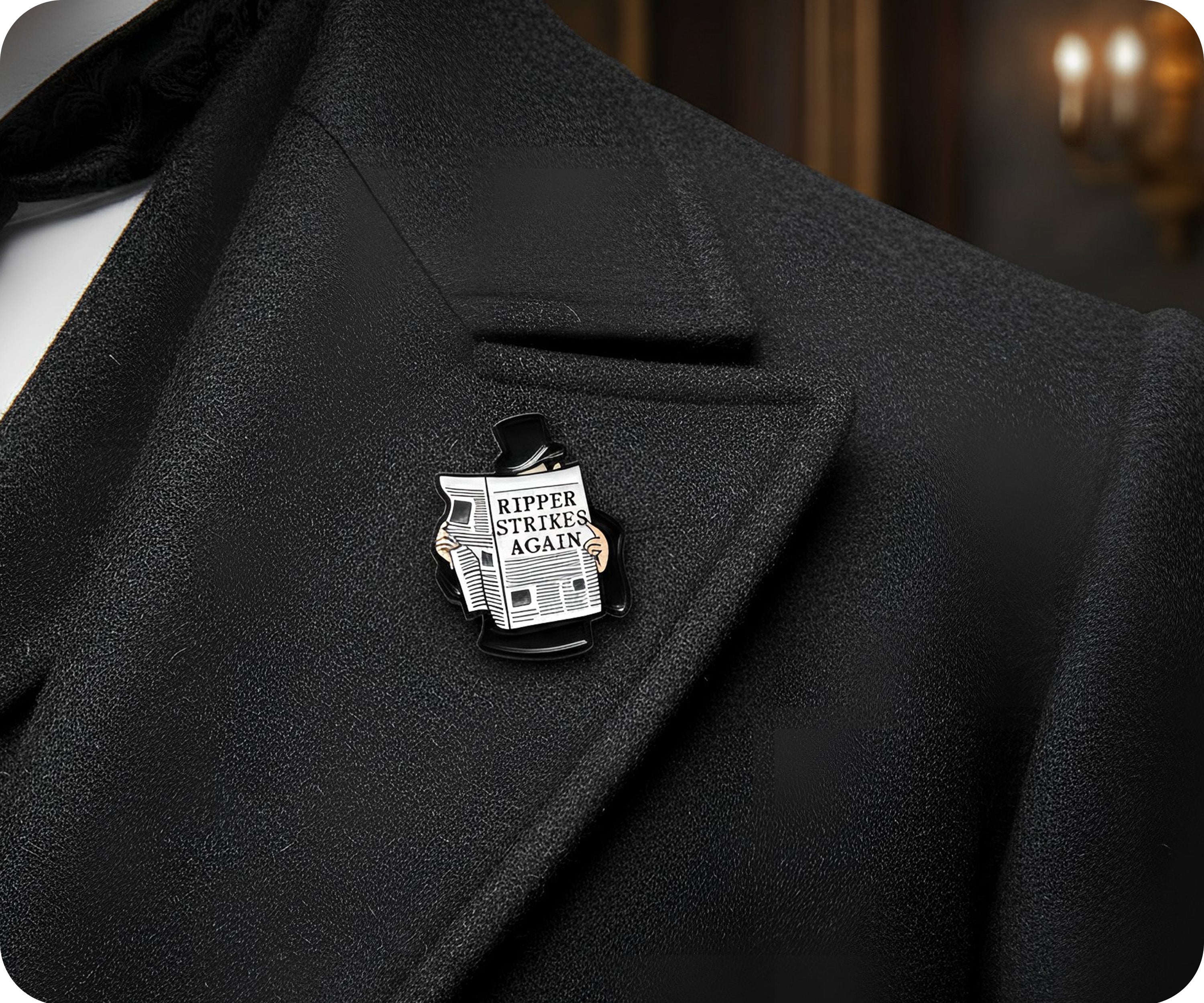 Jack The Ripper Strikes Again Pin Badge