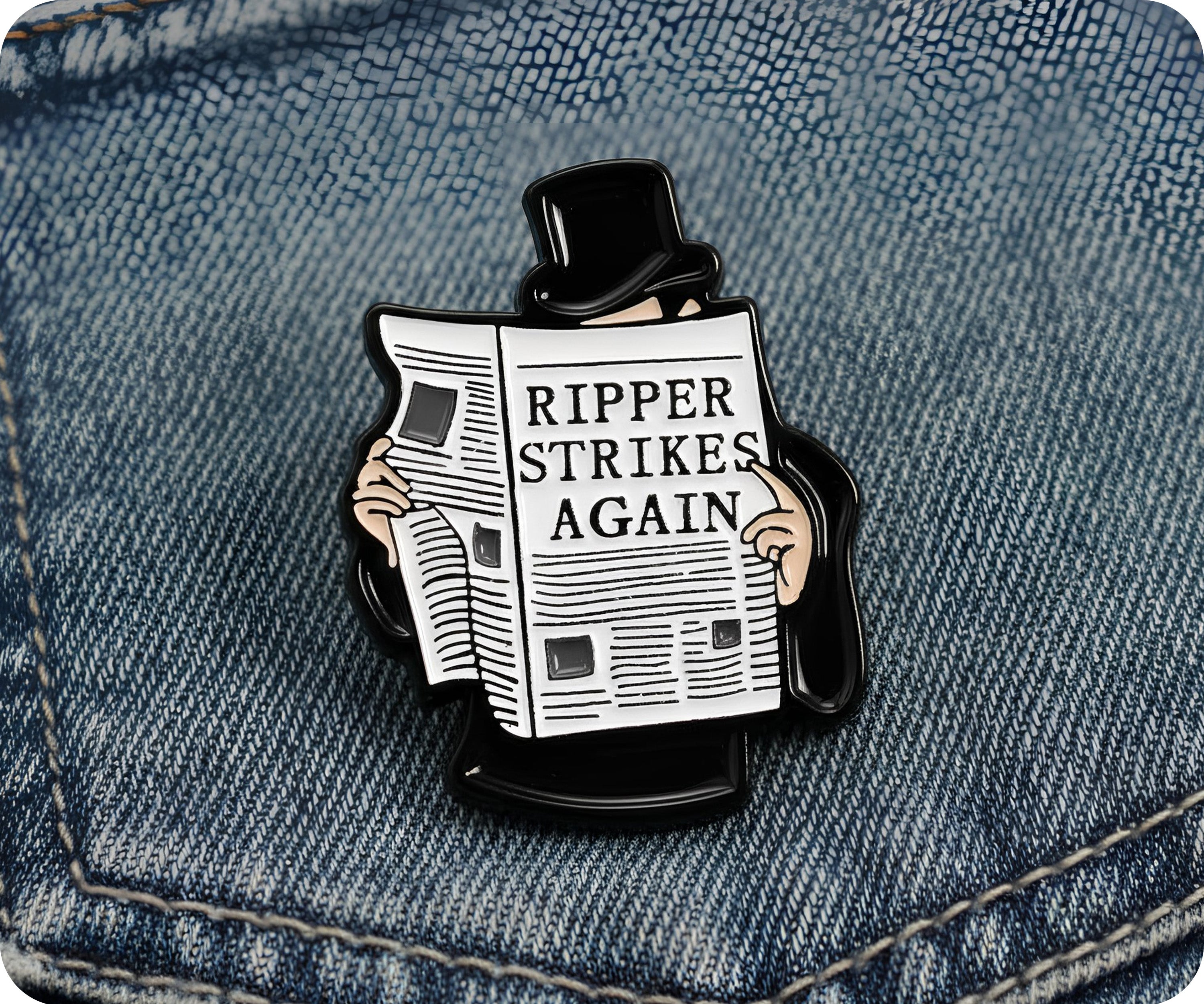 Jack The Ripper Strikes Again Pin Badge