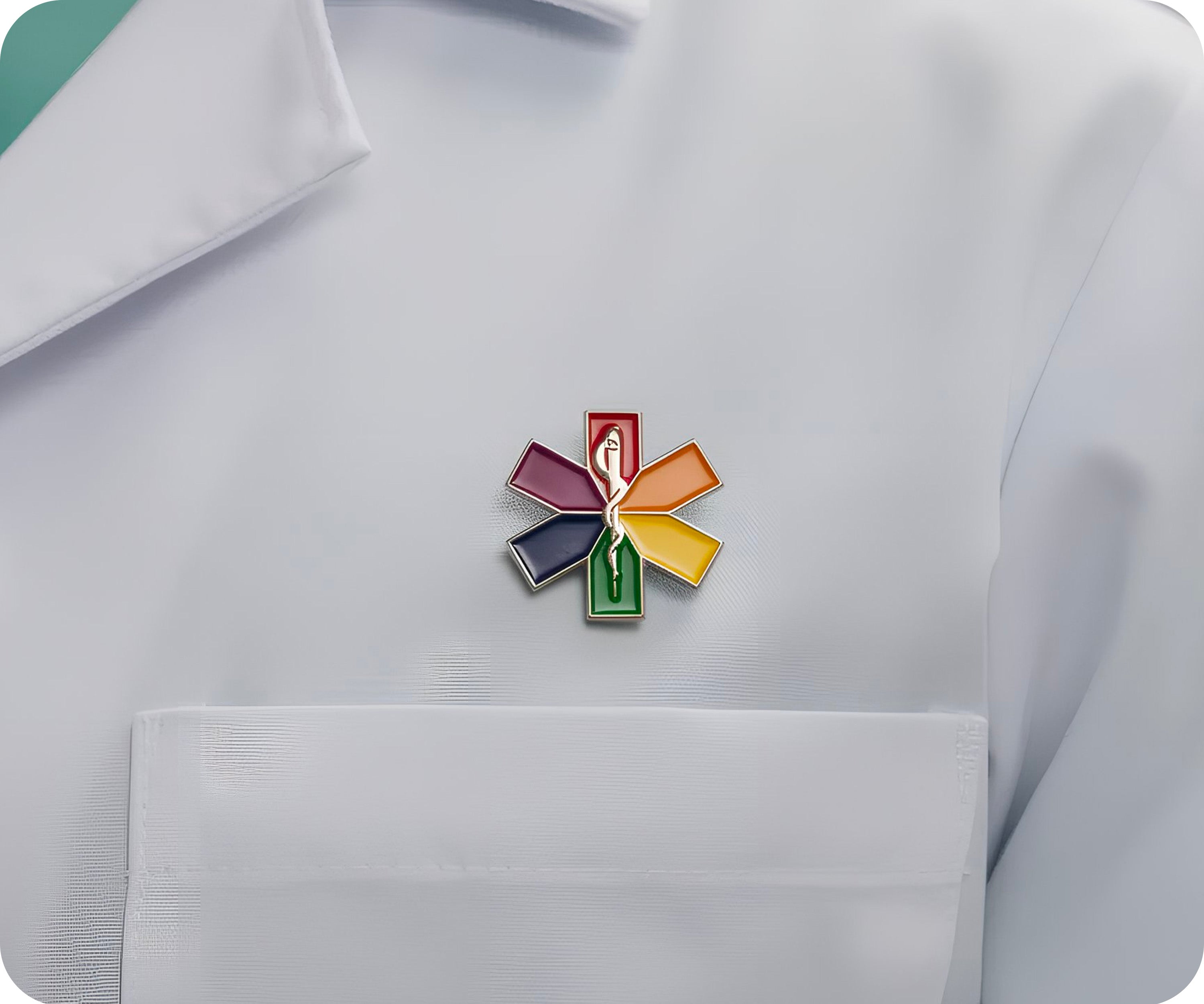 Rainbow Medical Ambulance Star Pin Badge