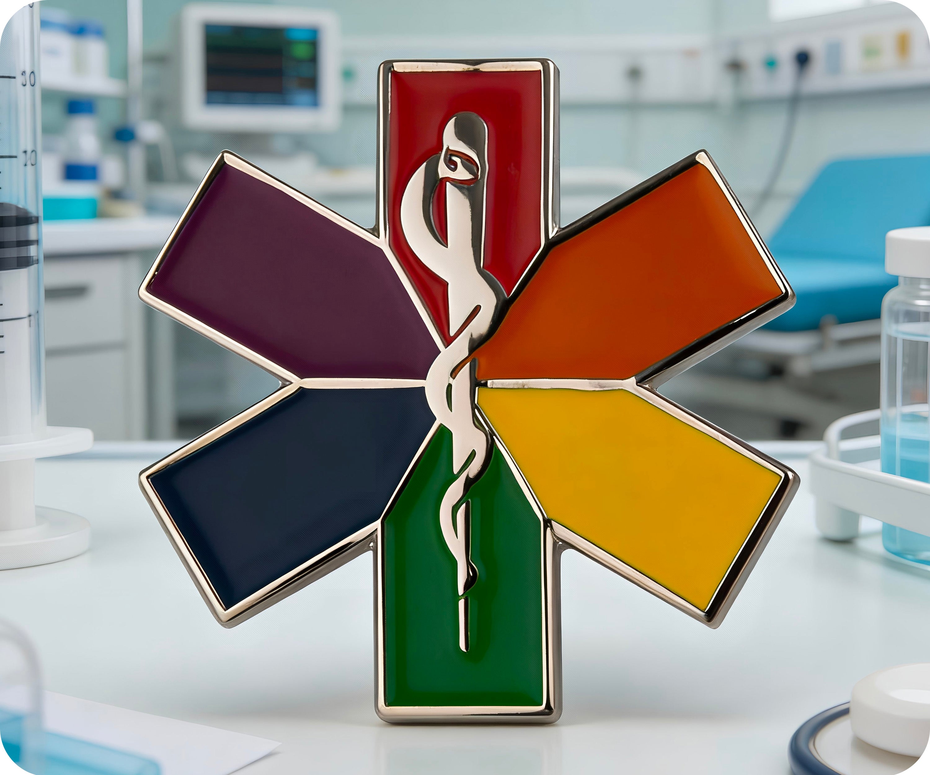 Rainbow Medical Ambulance Star Pin Badge
