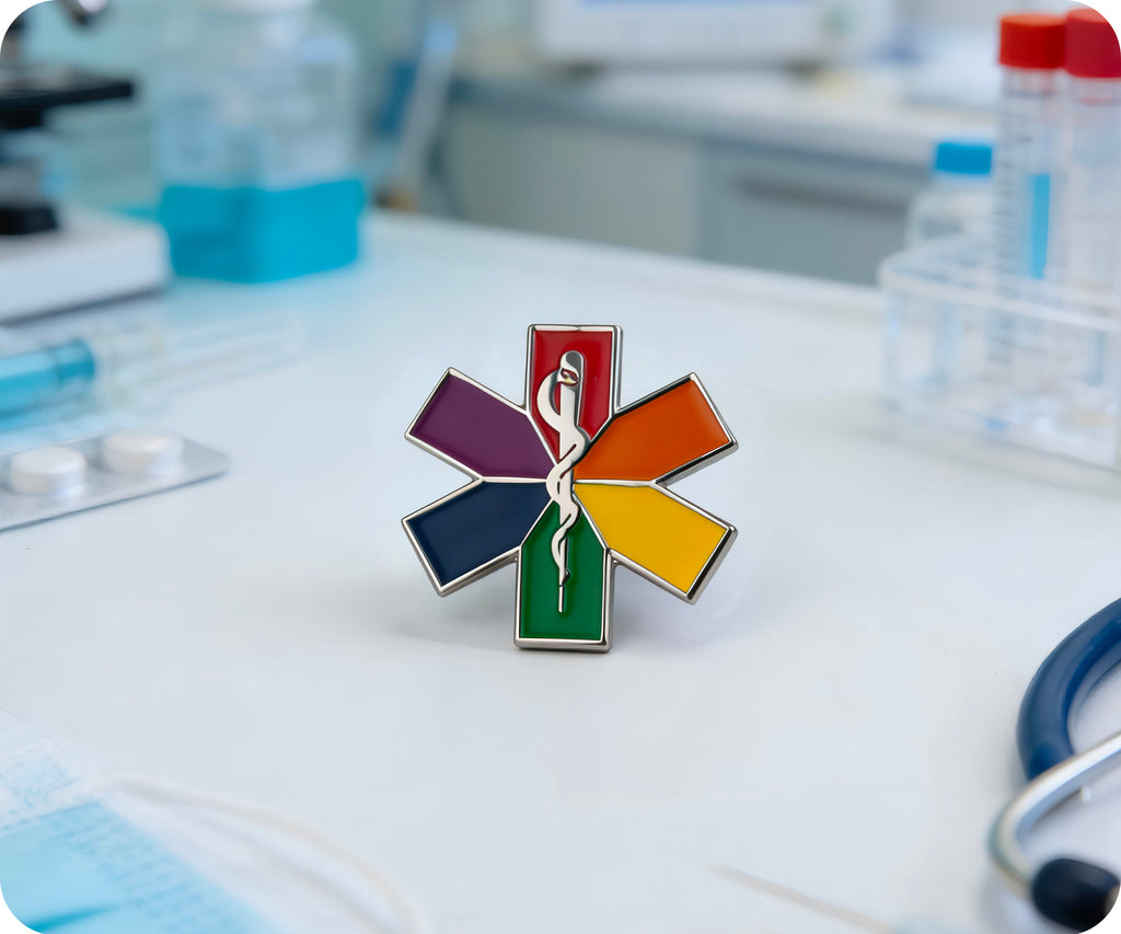 Rainbow Medical Ambulance Star Pin Badge