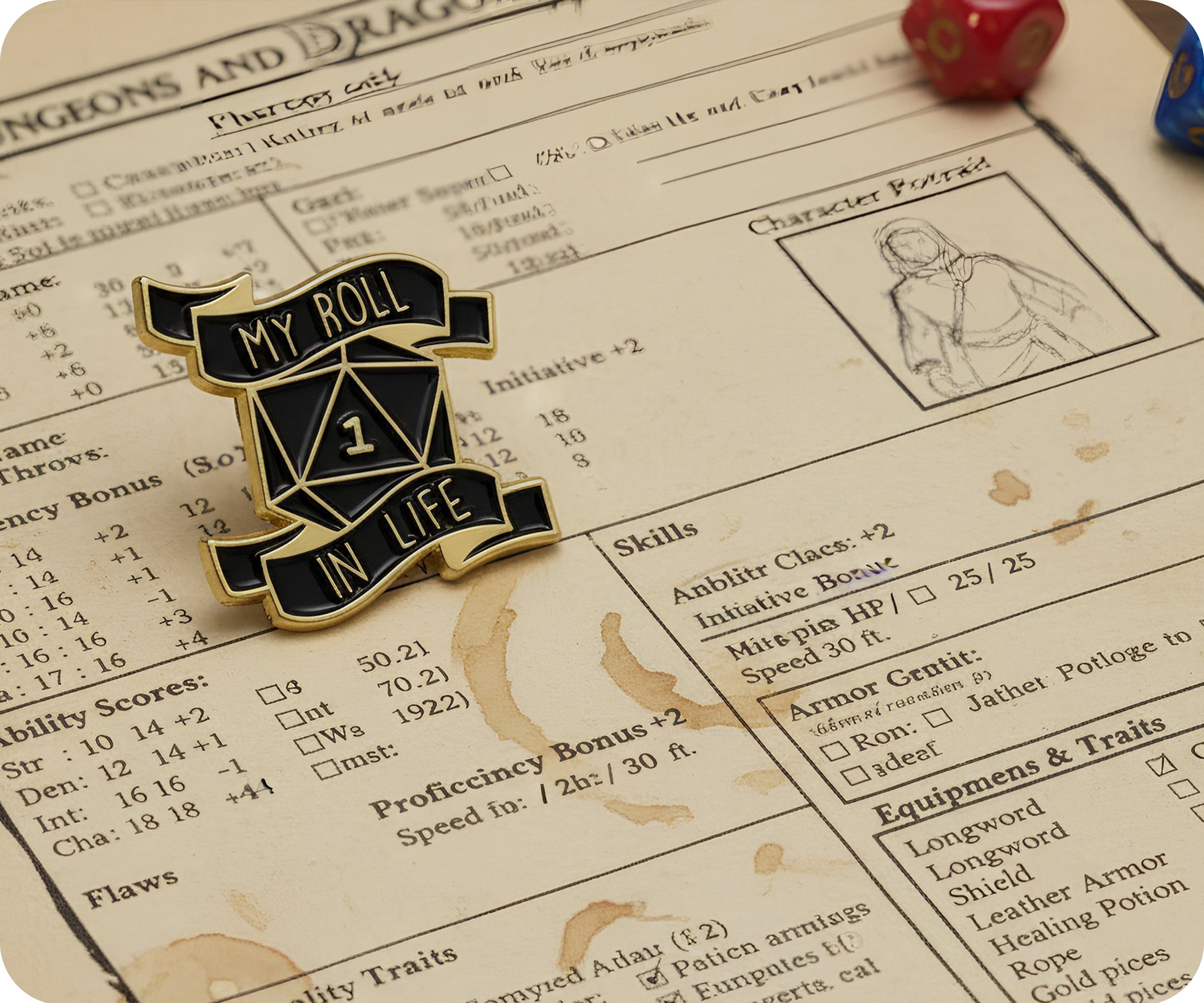 My Roll In Life Gaming Dice Pin Badge