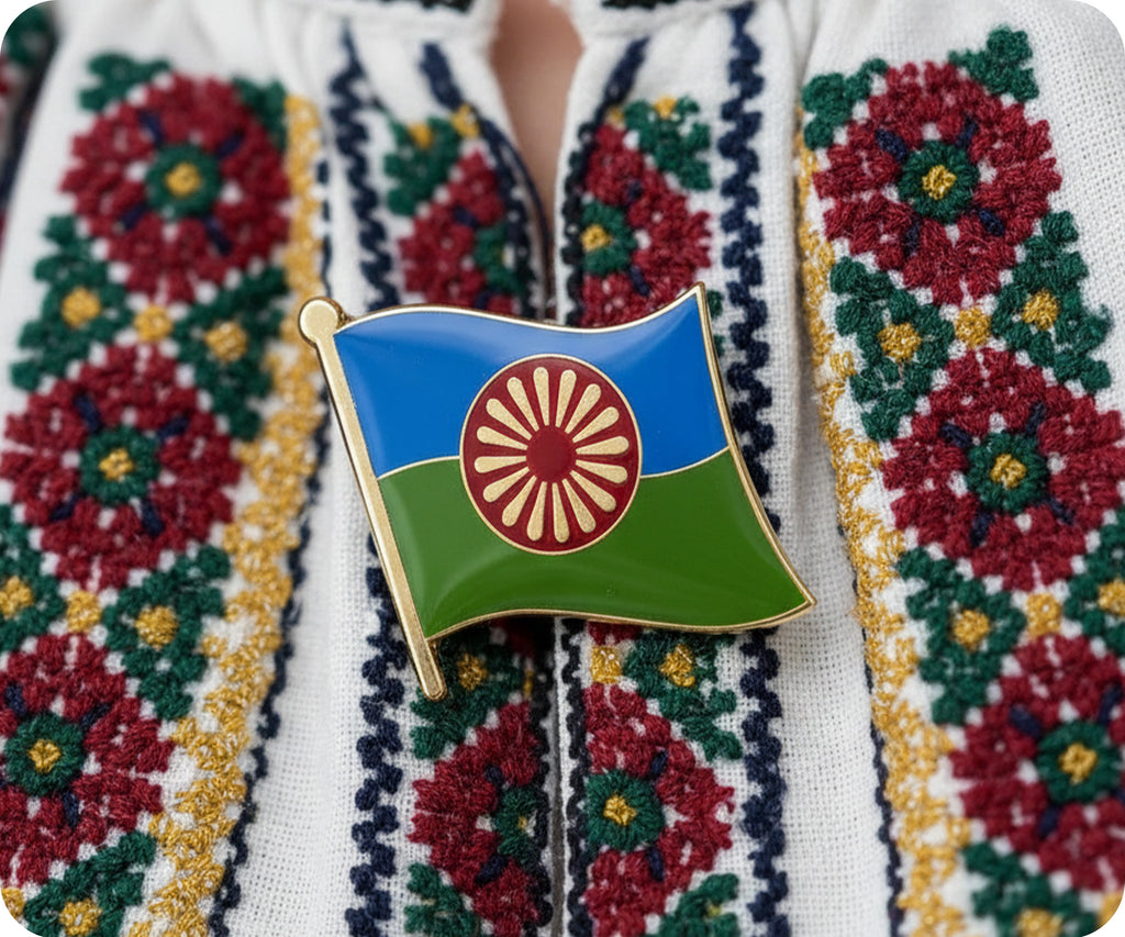Flag of the Romani People Pin Badge