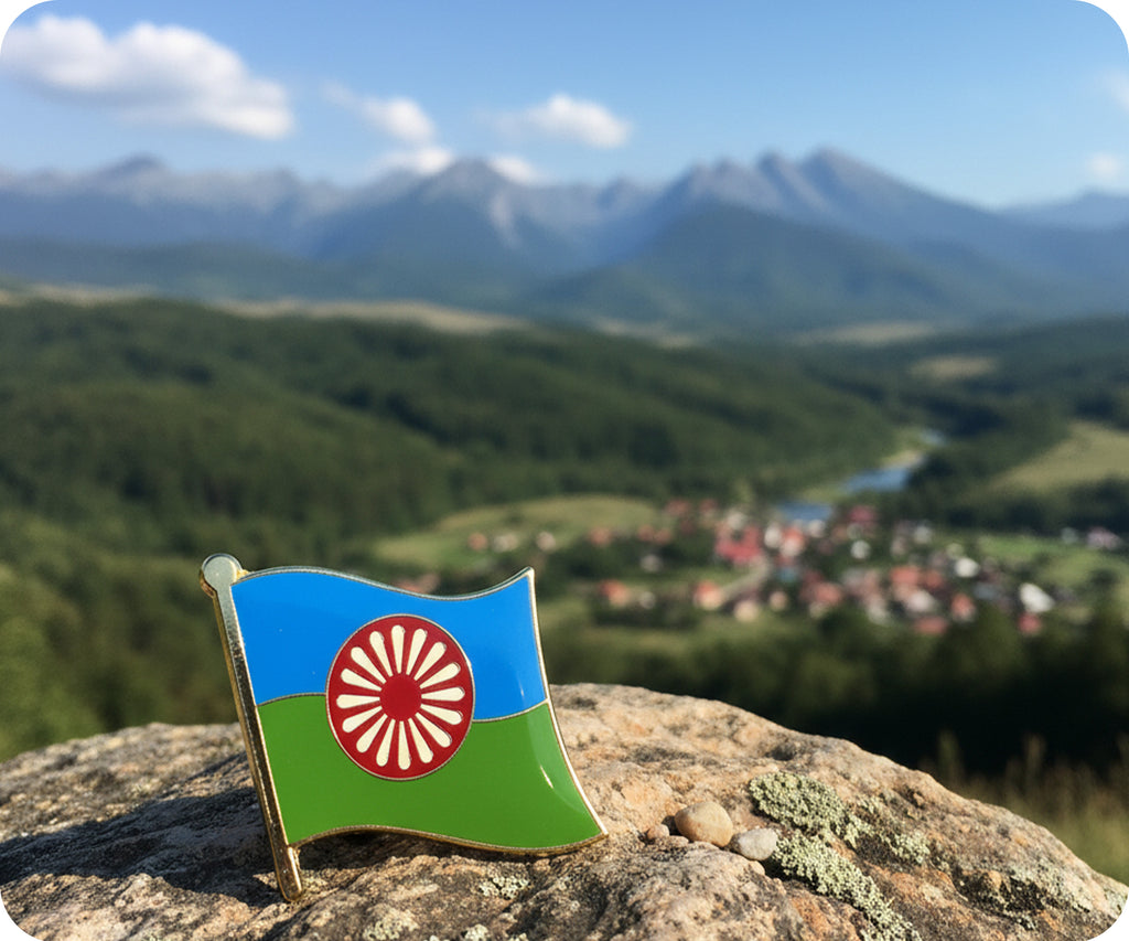 Flag of the Romani People Pin Badge