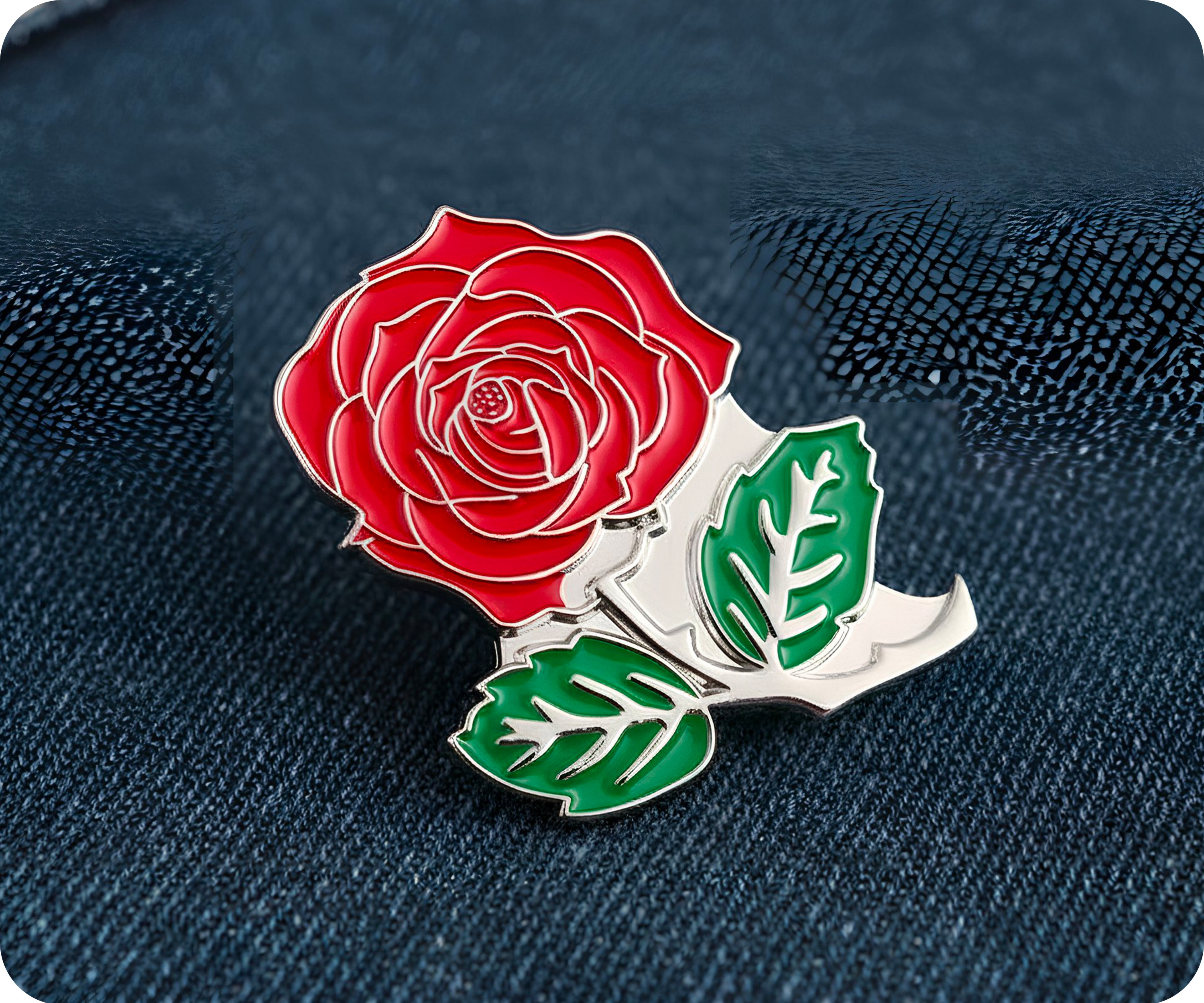 Red Rose Pin Badge