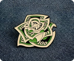 $100 Dollar Rose Flower Pin Badge