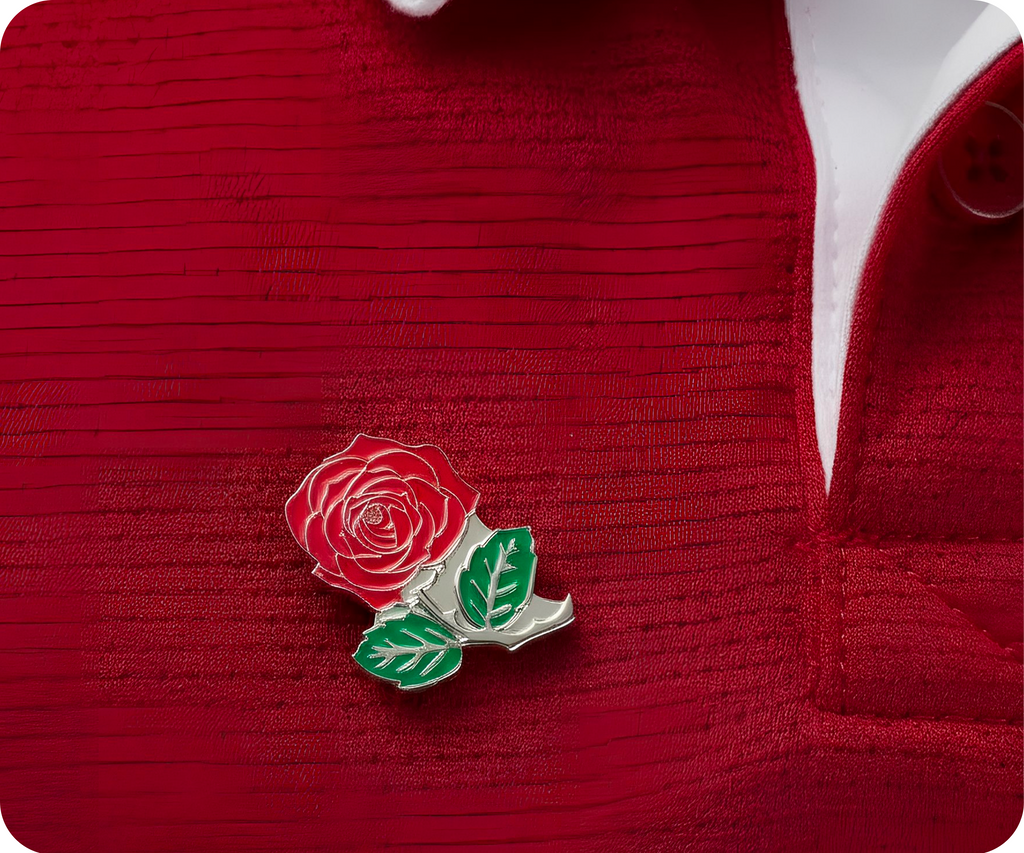 Red Rose Pin Badge