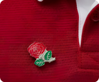 Red Rose Pin Badge