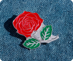 Red Rose Pin Badge