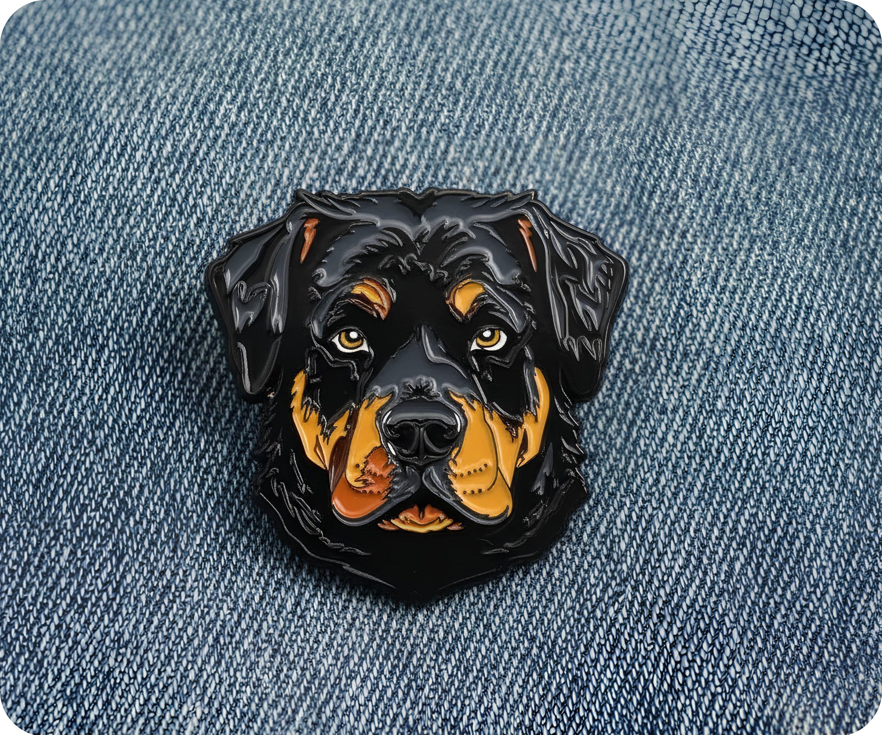 Rottweiler Dog Pin Badge