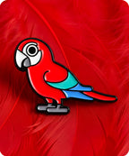 Red Parrot Enamel Lapel Pin Badge