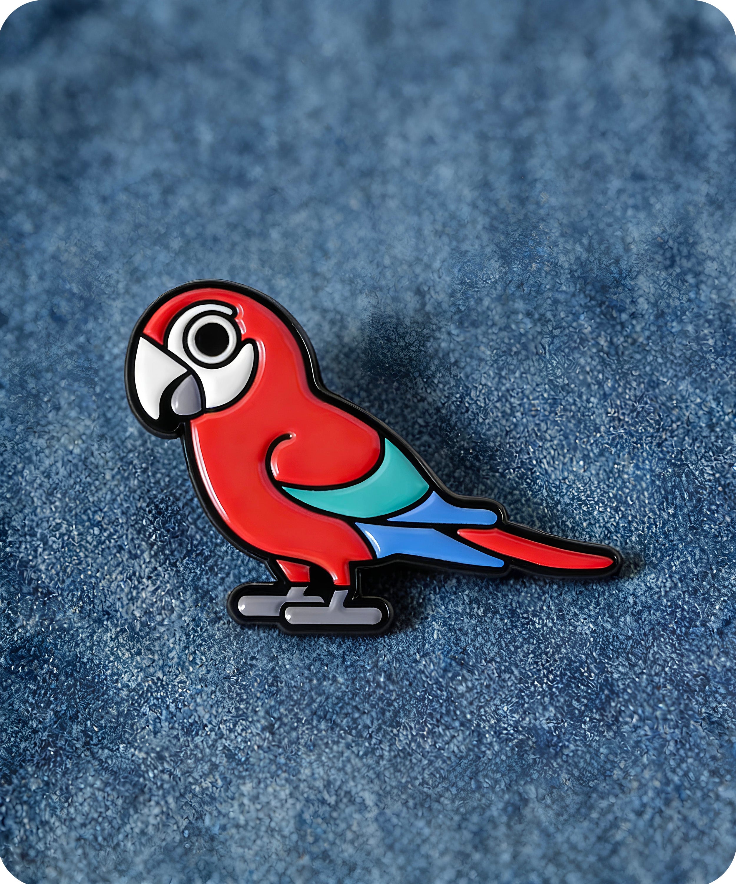 Red Parrot Enamel Lapel Pin Badge