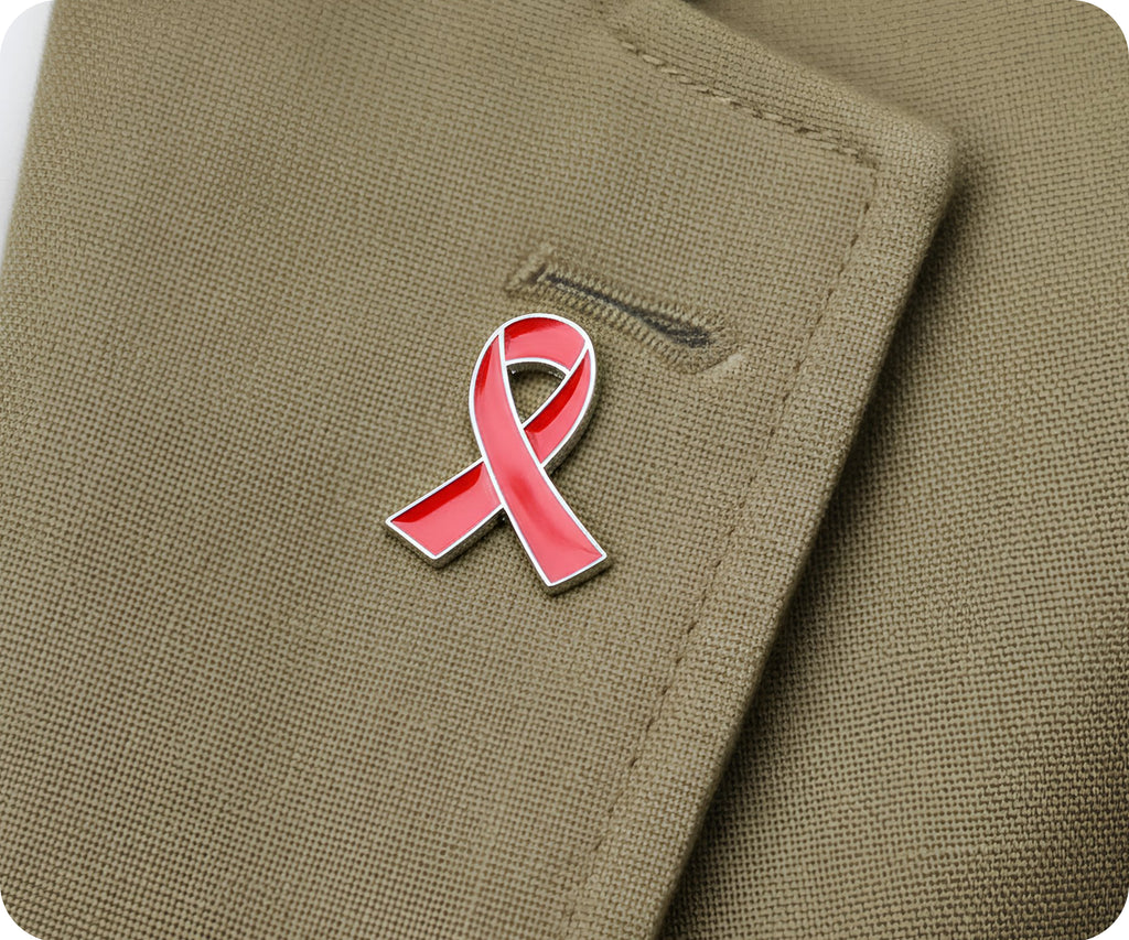 Red Ribbon Pin Badge