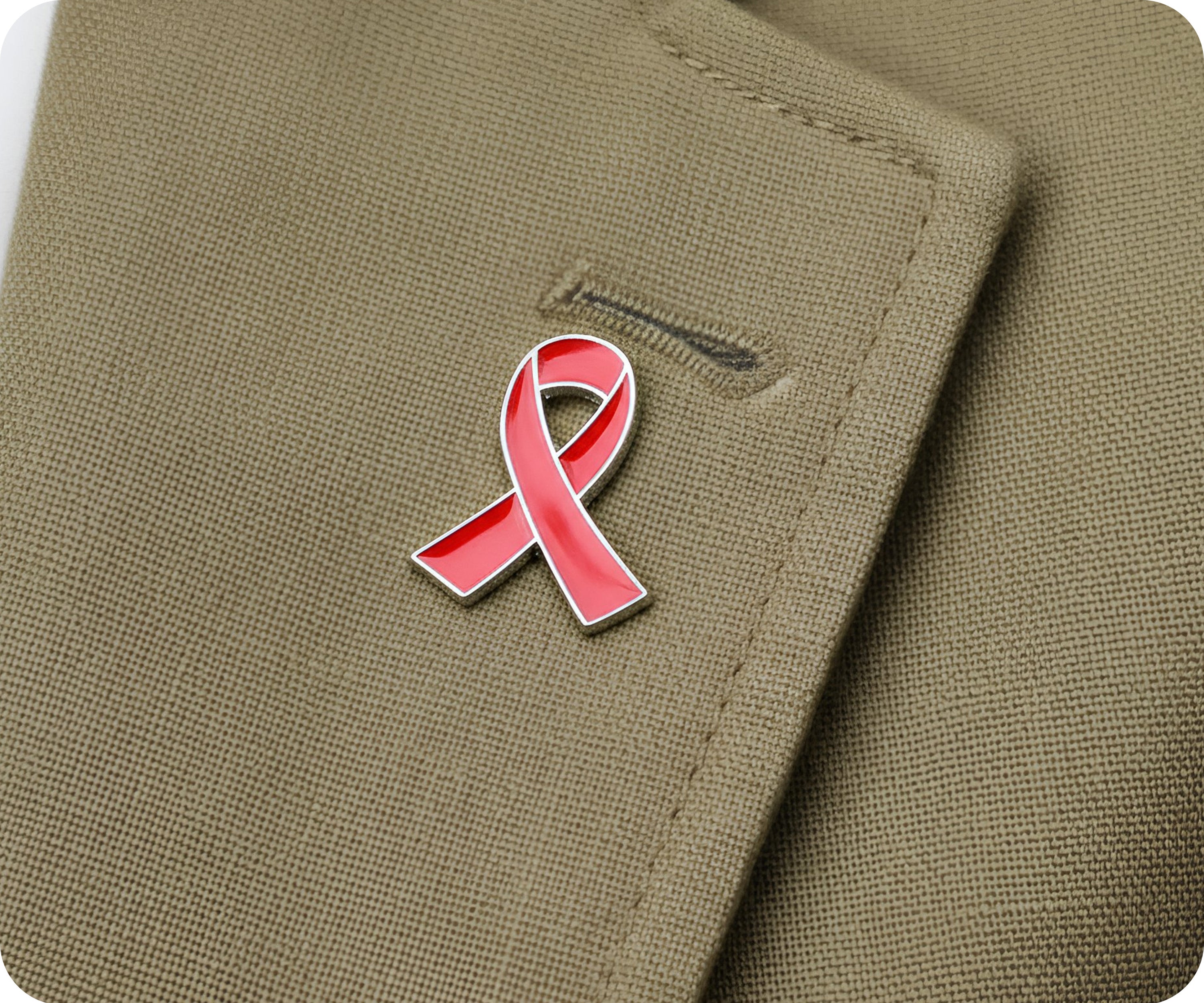 Red Ribbon Pin Badge