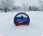 Russia Sky Line Round Flag Pin Badge