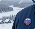 Russia Sky Line Round Flag Pin Badge