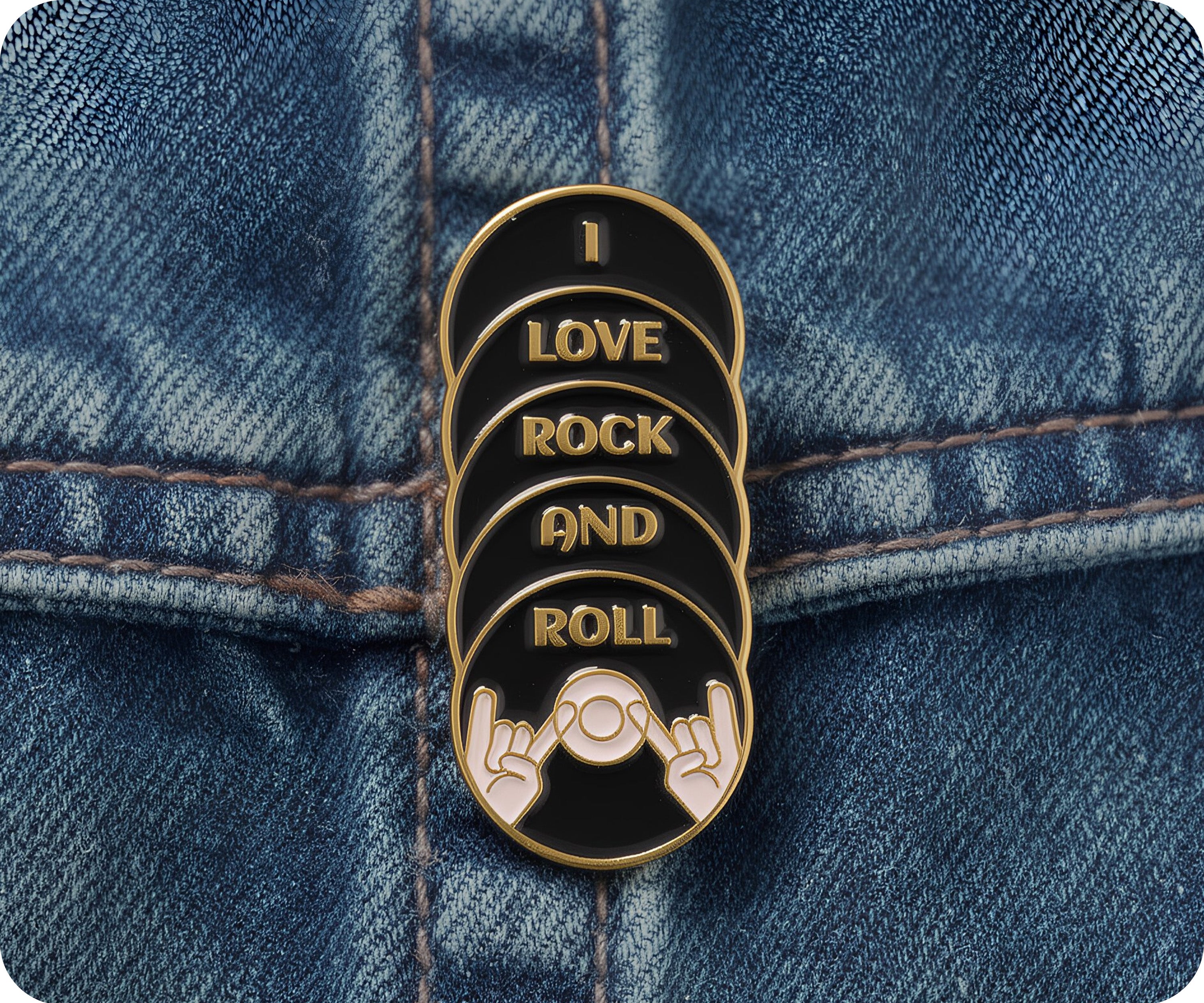 I Love Rock & Roll Pin Badge