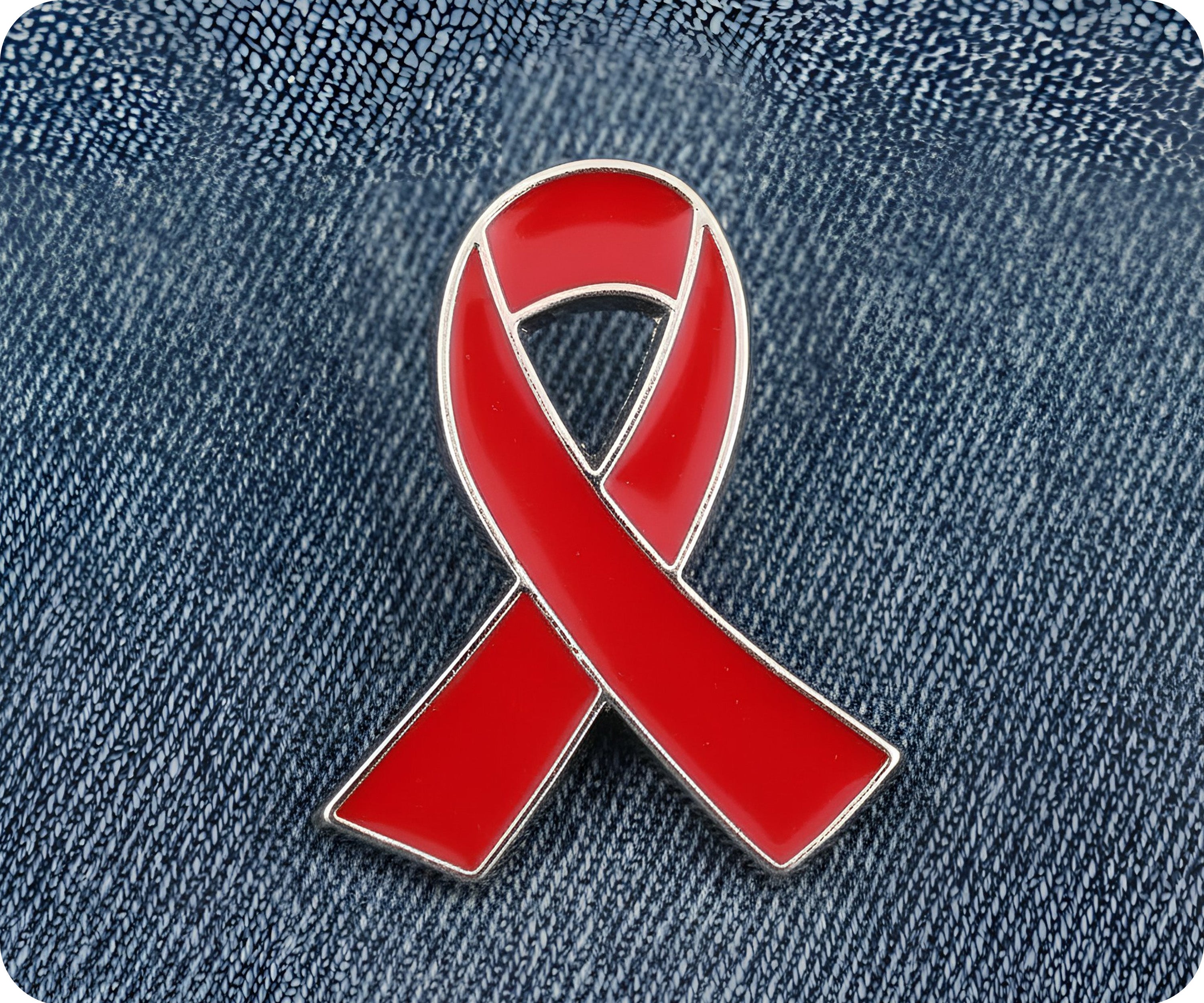 Red Ribbon Pin Badge