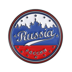 Russia Sky Line Round Flag Pin Badge
