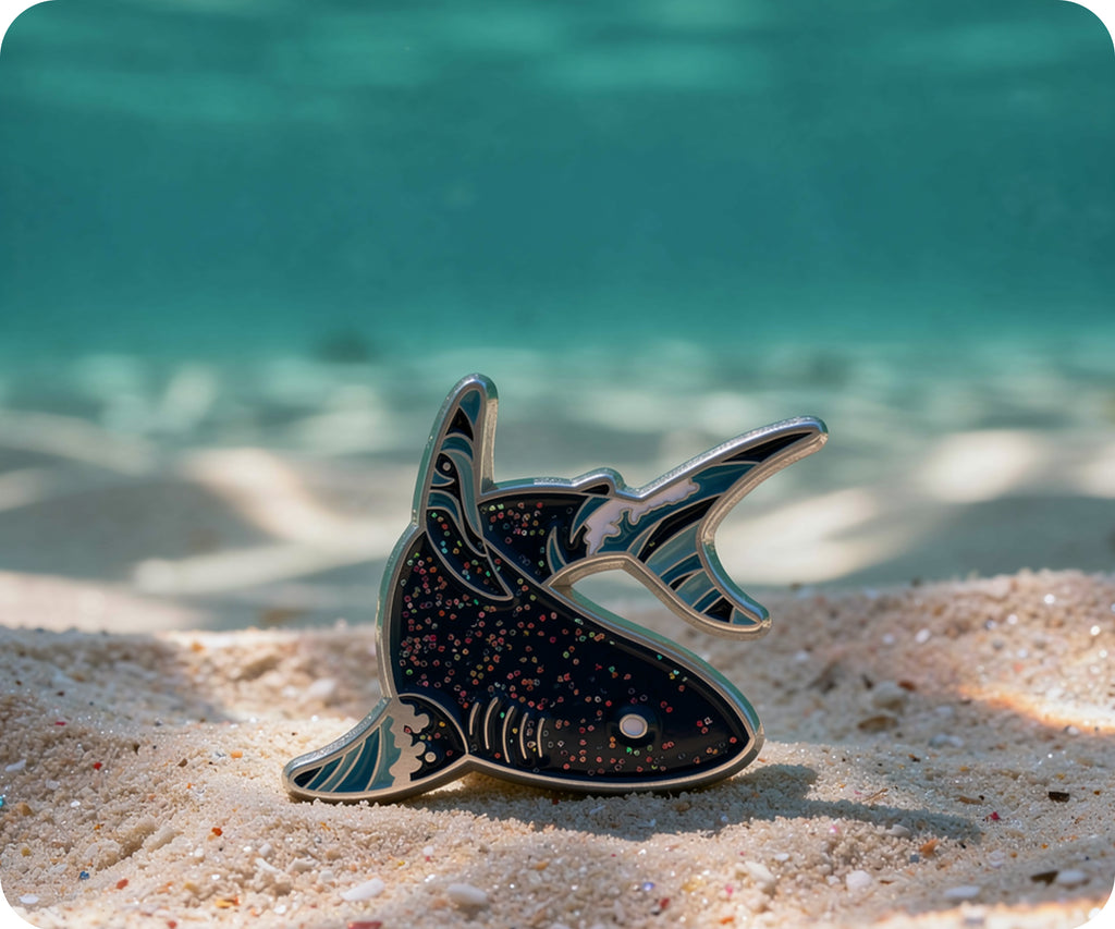 Reef Shark Glitter Ocean Pin Badge