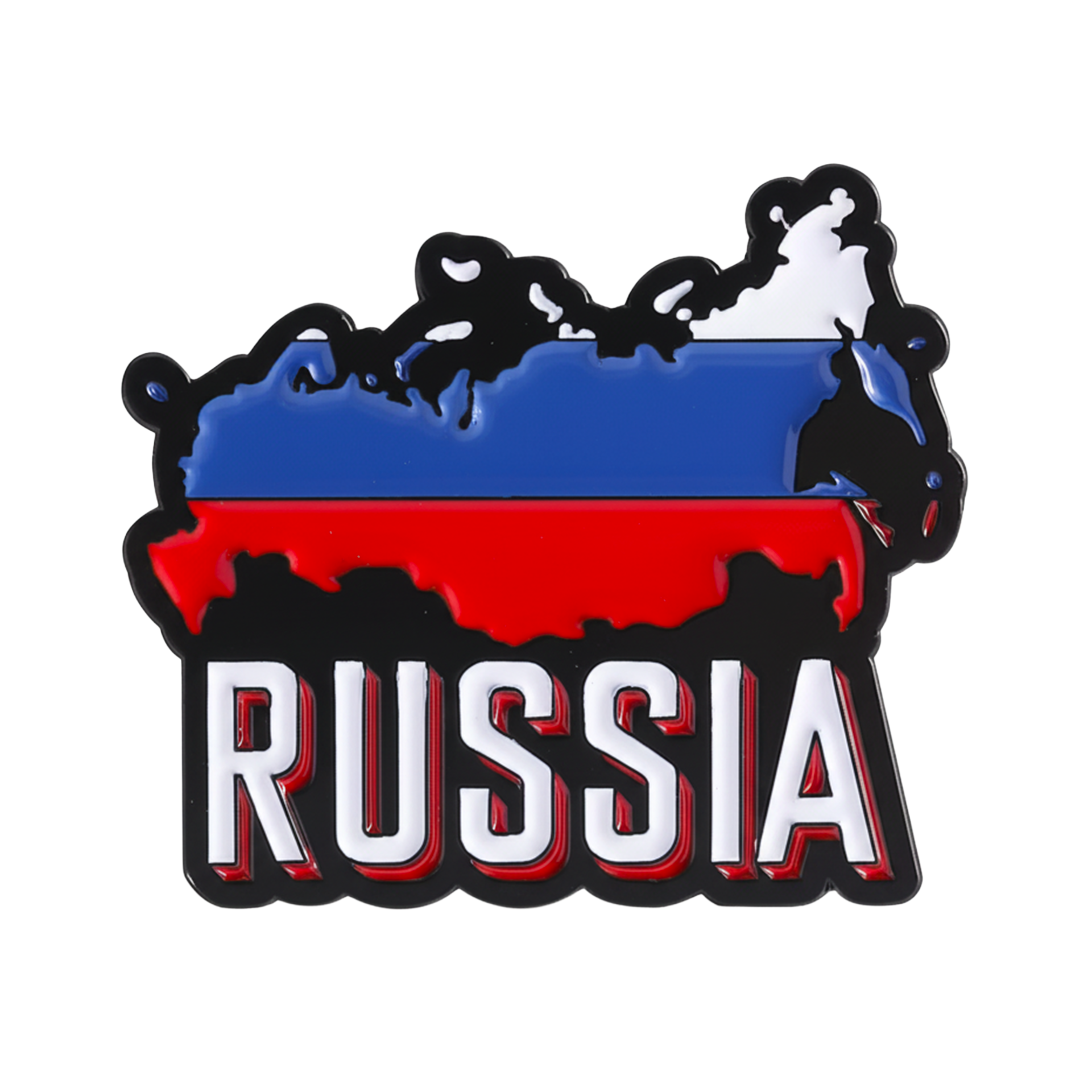 Russia Country Shape Map Flag Pin Badge Main image