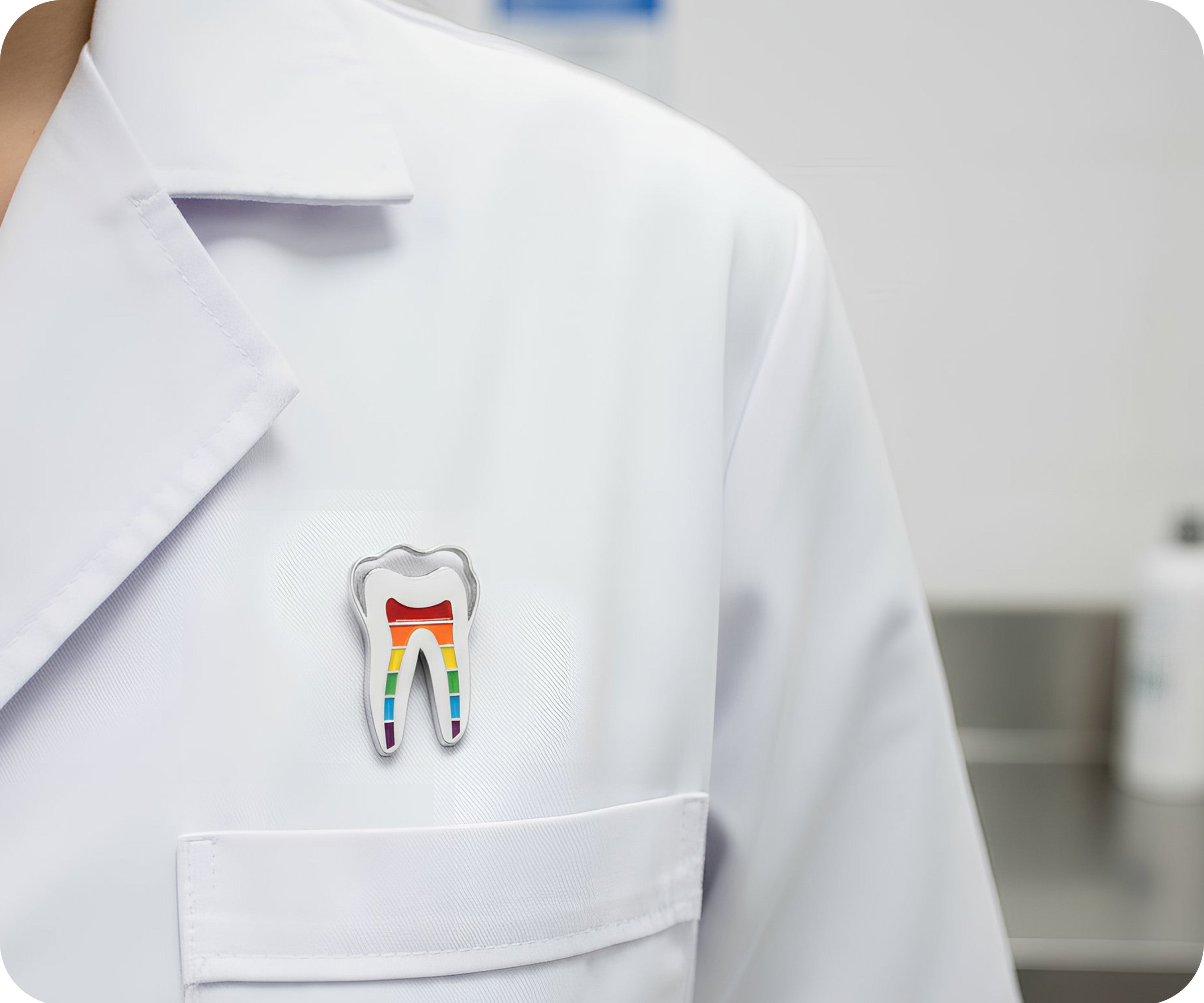 Insignia de alfiler Arcoíris Diente Dentista Imagen secundaria del producto