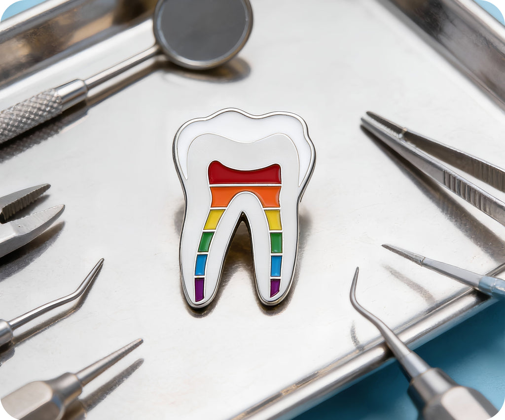 Dentist Tooth Rainbow Pin Badge